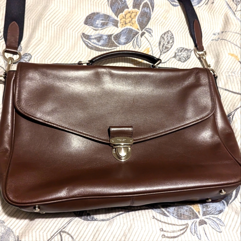 Vintage men's Coach dark brown leather Metropolitan satchel briefcase